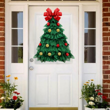 Guirlanda de Natal - Guirlanda grande de 60 cm feita à mão para árvore de Natal - Enfeite natalino estilo fazenda para porta de entrada da casa