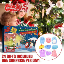 Calendrier de l'Avent Gnobogi, décoration intérieure, jouets surprises de Noël en caoutchouc (animaux), 24 jours en liquidation