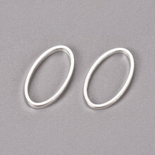 100pc Fáinní Nasctha Práis Ubhchruthach Dath Airgid Plátáilte thart ar 8mm ar leithead 16mm ar fhad 1mm ar tiús