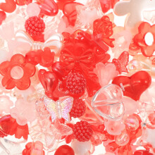 Transparent Beaded Loose Beads Jewelry Making Accessories Craft Acrylic Cell Phone Child Red
