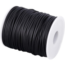 54,68 meter massiv gummisnor 2 mm sort plastikreb hul gummisnor rund elastisk snor perlearbejde