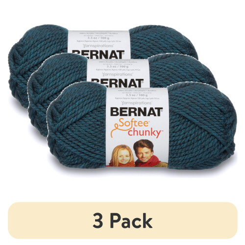 (3-pack) BERNAT SOFTEE CHUNKY GAREN (100 g/3,5 oz), TURKOOIS