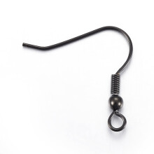 10 crúca cluaise cruach dhosmálta le leictreafóiréis lúb cothrománach dubh 20.5x21mm poll: 2.5mm biorán: 0.6mm