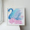 Estêncil de Cisne e Flor de Lótus 30x30cm (11,8x11,8 polegadas) com Pincel Incluso 5