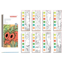 Livre de coloriage aquarelle de poche (1 pièce), avec pages activées par l'eau, idéal pour les voyages et les fêtes d'enfants, compatible avec
