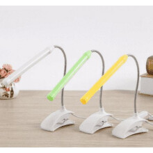 Lampe de lecture Delaman USB LED à pince, lampe de lecture pour lit, table ou bureau (2 pièces, blanche)