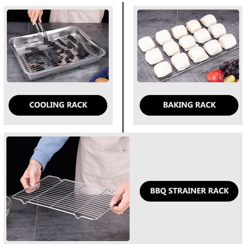 Eease Stainless Steel Baking Cooling Rack - Oven Safe, Rust-Resistant (Silver) 1