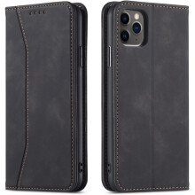 Hochwertige magnetische Leder-Klapphülle mit Ständer und Kartenfach, stoßfest, faltbar, Schwarz – kompatibel mit iPhone 11–16 und iPhone 15 Pro