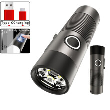 Hiroekza Taschenlampe im Abverkauf! Neu: 3 x XPG Hochleistungs-Taschenlampe mit USB-C-Ladeanschluss, dimmbar, Mini-Taschenlampe aus Stahl