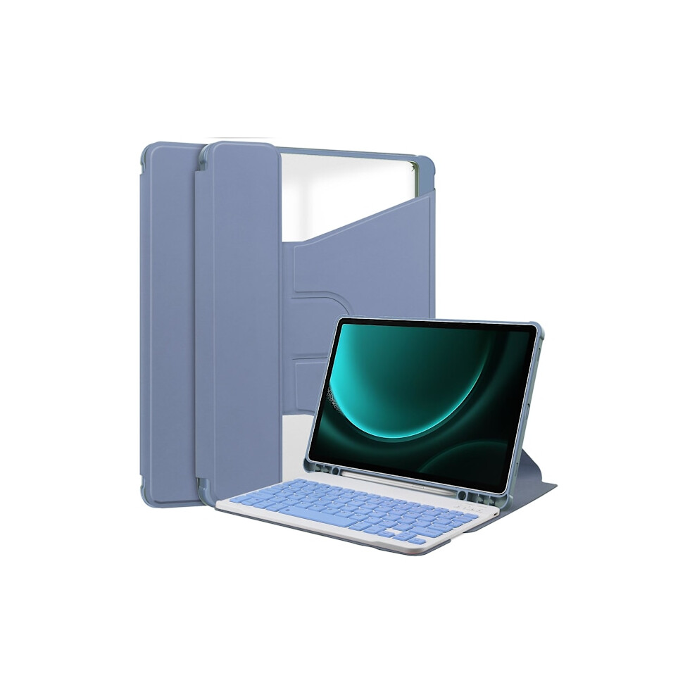 Compatible With Samsung Galaxy Tab S9 Fe Plus Case, With Bluetooth Keyboard And Rotating Stand Purple 9773935646483