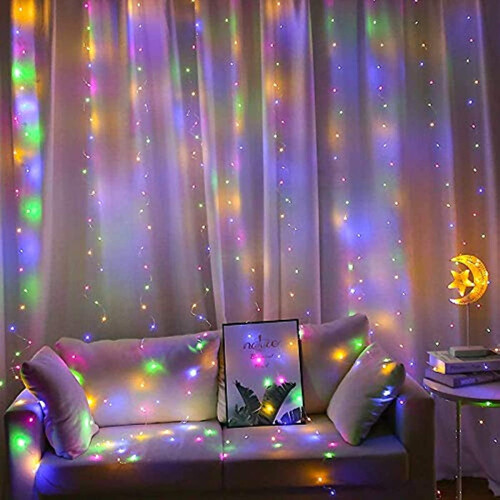 Φώτα Κουρτίνας LINLIN300LEDs 3μ*3μ Φώτα Νεράιδας από Χάλκινο Σύρμα USB, Τηλεχειριστήριο 8 2