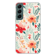 Cás silicone le prionta - 1001case - Réaltra S22 - Patrún bláthanna - Cosaint is fearr - Bog agus éadrom Trédhearcach
