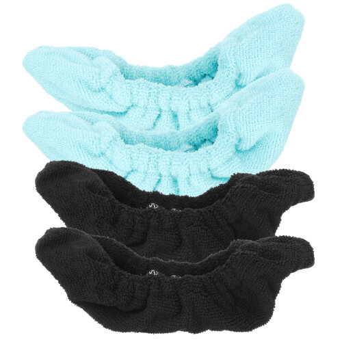 Conjunto de 4 pares de capas protetoras para lâminas de patins de gelo em microfibra.