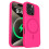 Ag luí le Cás Silicone iPhone16Pro Max - Bándearg Dorcha 1