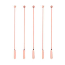 5Pcs Stainless Steel Stirrer Beverage Stirrers Stir Cocktail Swizzle Stick- Gold-Straight Bar,19Cm