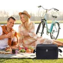 Sac à lunch isotherme karymi, grand format, pliable et réutilisable, pour le transport d'aliments chauds et froids, idéal pour l'école, le