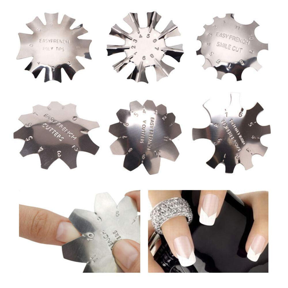 French Nail Cutter Set Stainless Steel Edge Trimmer for Precise Smile Line and VShape Acrylic Tips