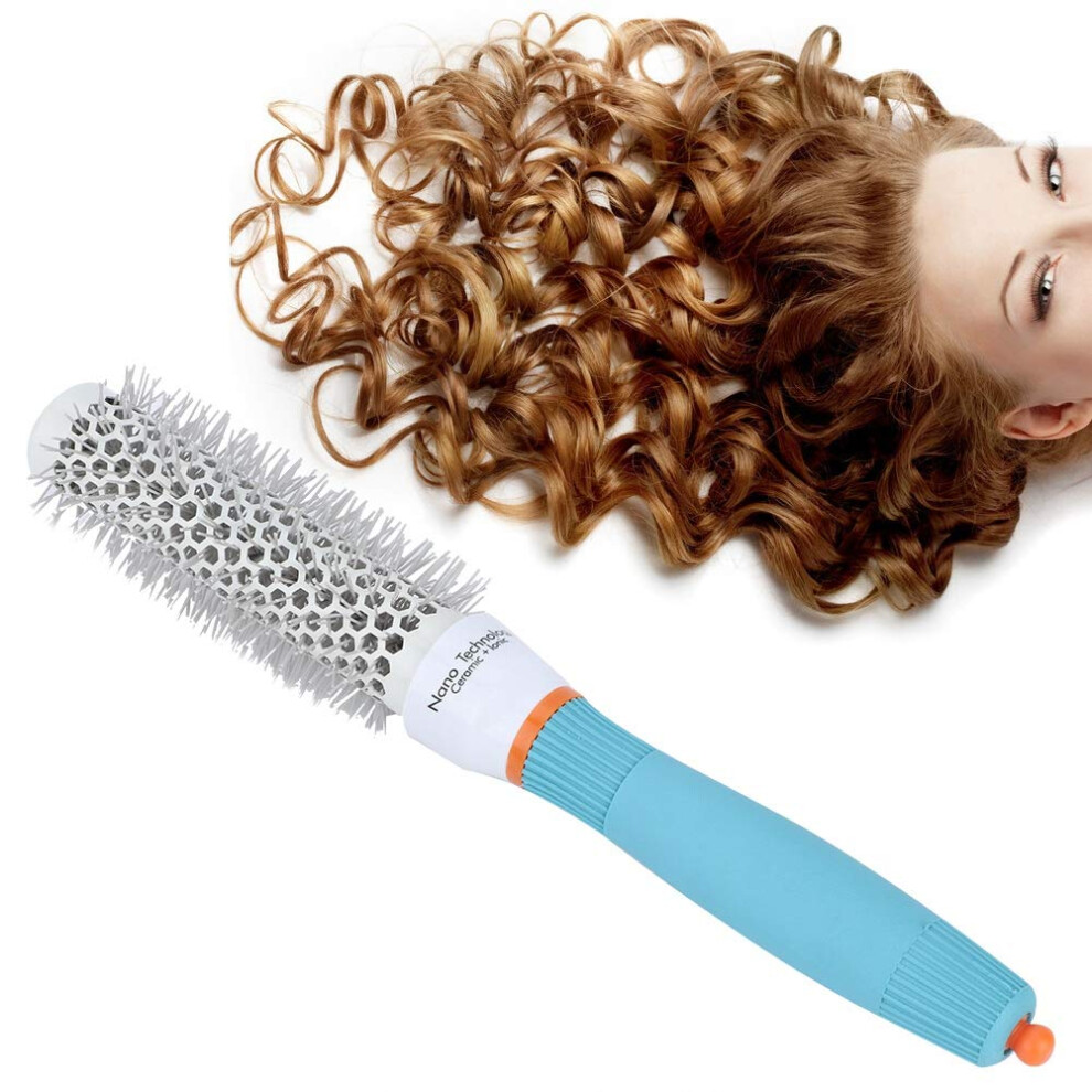 Round Hair Brush Nano Ceramic Ionic AntiStatic Blow Drying Curling Straightening 25#