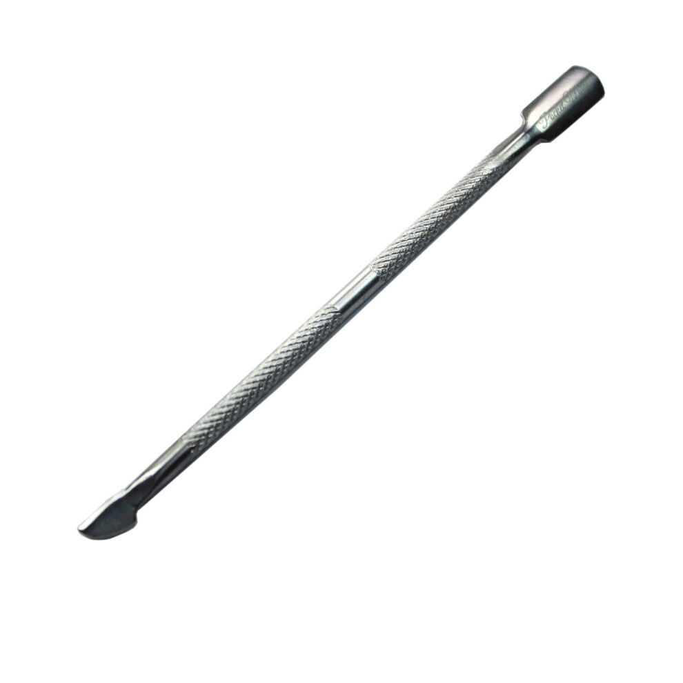 Silver Cuticle Pusher And Cutter Stainless Steel Dual End Salon Grade Manicure Pedicure Nail Cleaner