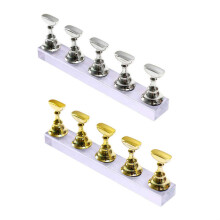 Magnetic Nail Practice Stand Set with Acrylic Display Holders Gold and Silver for Salon and Home