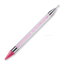 Nail Rhinestone Picker Wax Tip DualEnded Acrylic Handle Pen for Manicure DIY Gems Crystals Pink
