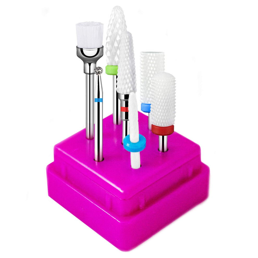 Professional Ceramic Nail Drill Bit Set 7 Piece for Acrylic and Gel Nails with Precise Shaping