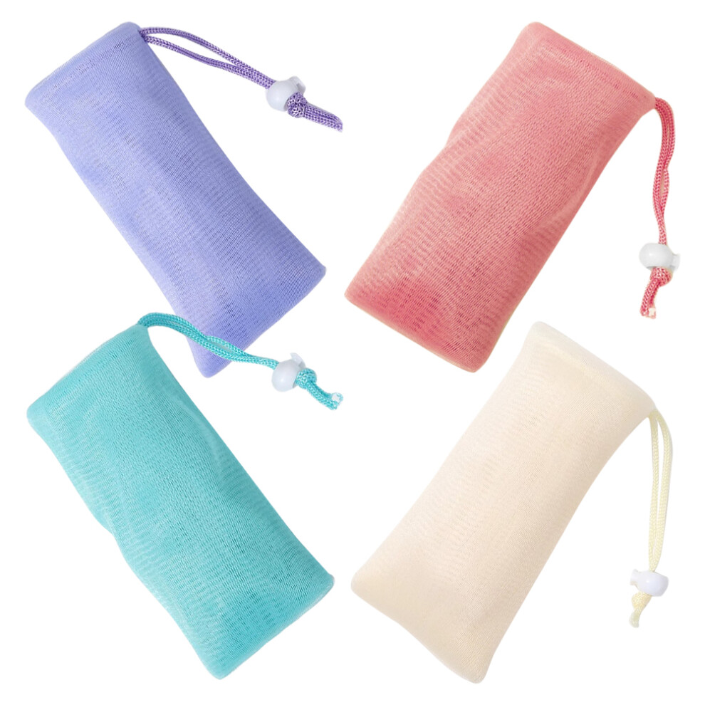 Inoomp 8Pcs Multi-Function Pe Soap Pouches Drawstring Hanging Soap Bags