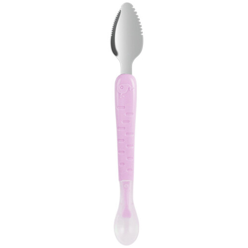 4Pcs Double-Ended Pink Baby Feeding Spoons with Storage Box