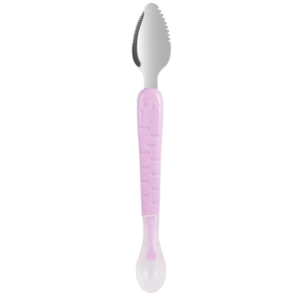 Inoomp 4Pcs Double-Ended Pink Baby Feeding Spoons With Storage Box