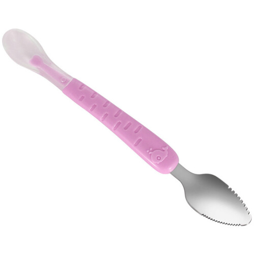 4Pcs Double-Ended Pink Baby Feeding Spoons with Storage Box 2