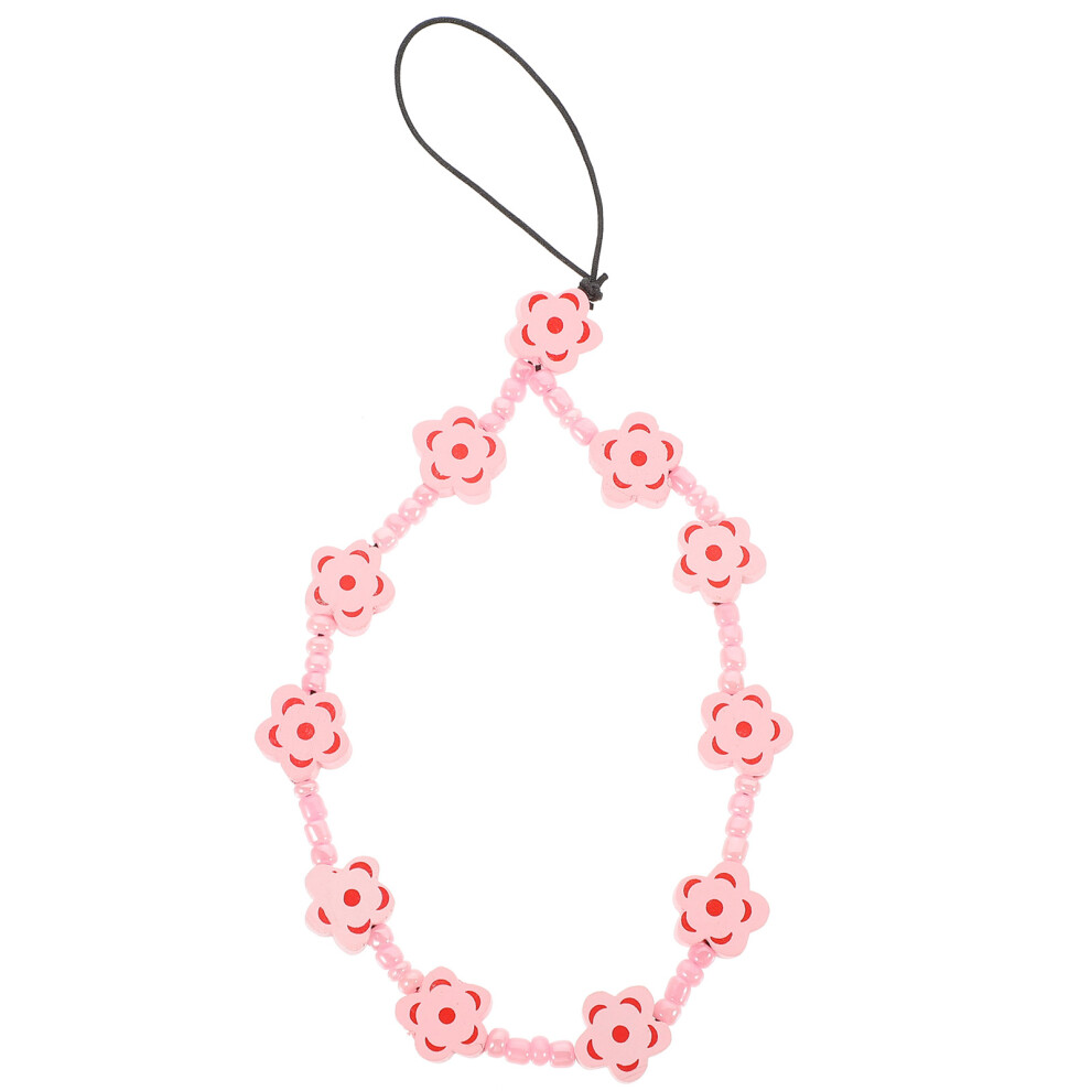 5Pcs Bead Phone Strap Flower Charm Wristlet 3622921676828