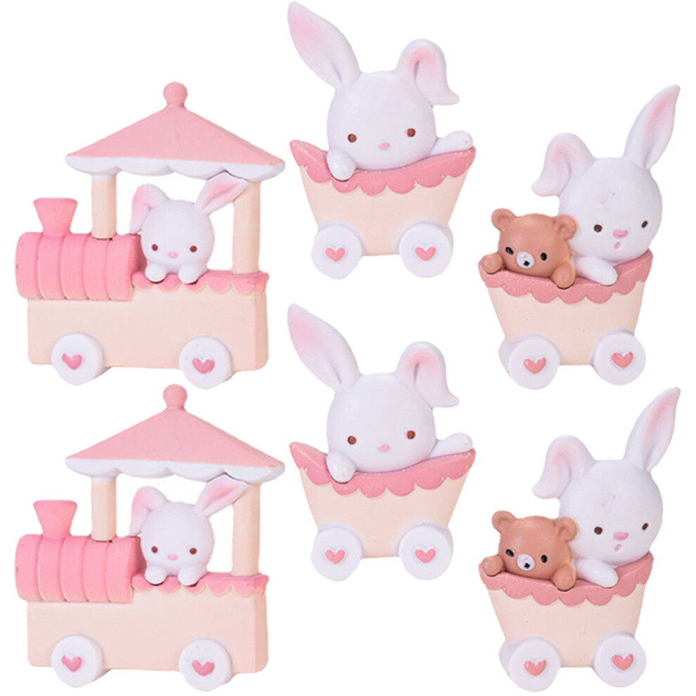 8 Sets Of Rabbit Train Easter Ornament Lovely Bunny Figurine-image-OPC-PQZ5TWF-NEW