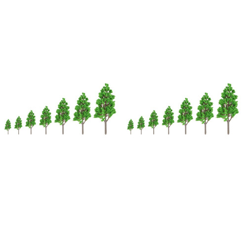 14 Pcs Plastic Poplar Tree Models For Garden Landscape Diy Scenery 1