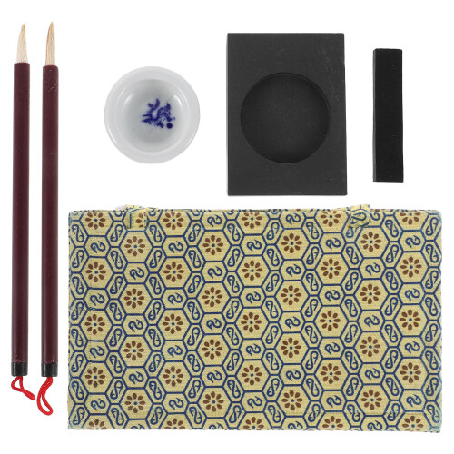 2Sets Chinese Calligraphy Set for Kids Multi Material Ink Brush Kit 1