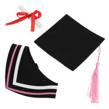 3Pcs Graduation Outfit Stuffed Animals Costume Gown Cap Scroll Set
