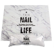 Nail Arm Rest PU Leather Cushion with Marble Pattern Manicure Hand Pillow Pad for Nail Art