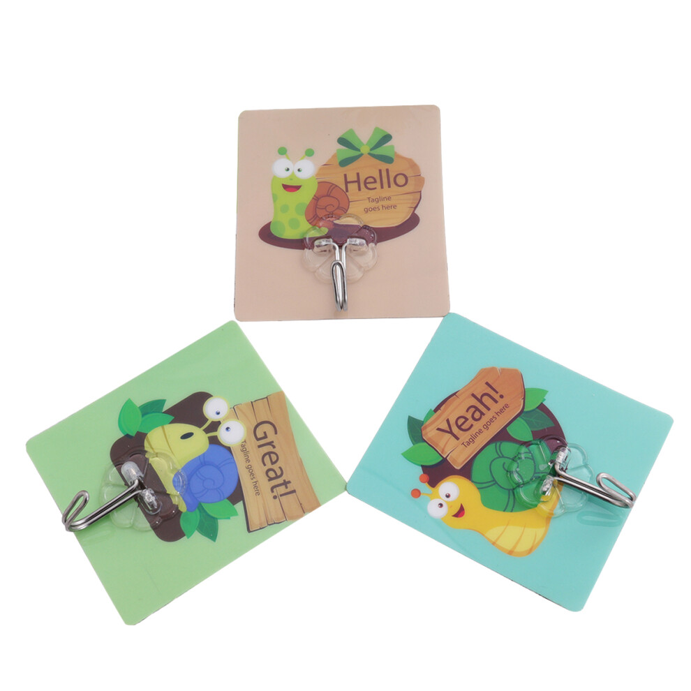 8Pcs Cartoon Snail Sticky Hooks No Punch Traceless Strong Hold 3623262091813