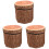 3Pcs Foldable Storage Stools with Lid Kid Stool Multi-Purpose Home Use 4