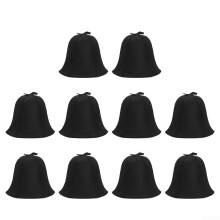 Felt Sauna Hat Heat Protection for Head and Hair Comfort, Headache Relief, Sauna Spa Use, 10pcs Black