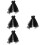 4Pcs Short Black Bridal Veil Bow Gothic Accessory for Brides 7