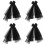 4Pcs Short Black Bridal Veil Bow Gothic Accessory for Brides 5