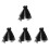 4Pcs Short Black Bridal Veil Bow Gothic Accessory for Brides 2