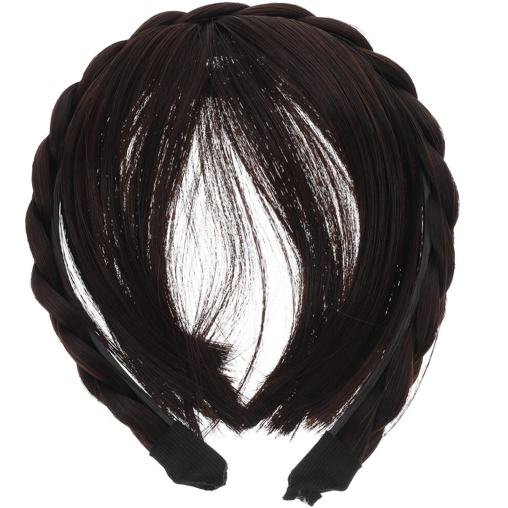 Aboofan Unisex Black 2 Pieces Air Bangs Wig Baby Front Hair Headband Hwadband With