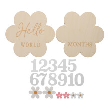 1Set Multi Color Wooden Baby Monthly Keepsake Signs Flower Photo Props