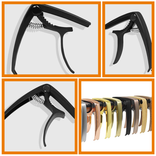 4Pcs Adjustable Metal Guitar Capo Clamp Black Multi-Use Guitar Supply 2