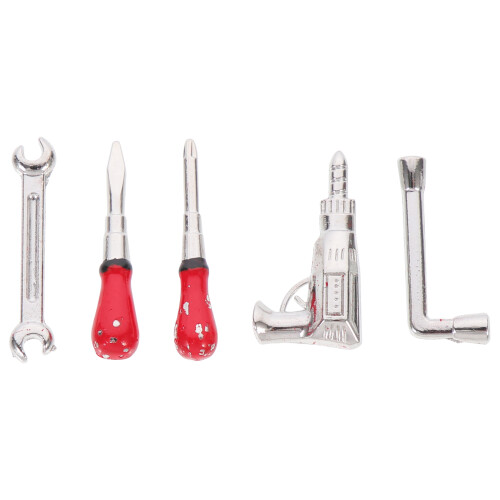 10Pcs Miniature Scene Model Silver Alloy Repair Tools for Mini Home