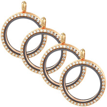 8 Pcs Diamond Photo Pendant Rhinestones Glass Photo Frame