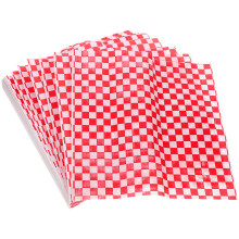 300 Pcs Red Plaid Disposable Fries Wrapping Paper Oil-Proof 30x30cm