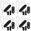 4pcs Kazoo Abs Musical Instrument Black Major 7