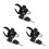 3Pcs Universal Motorcycle Hook Heavy Duty Black 9